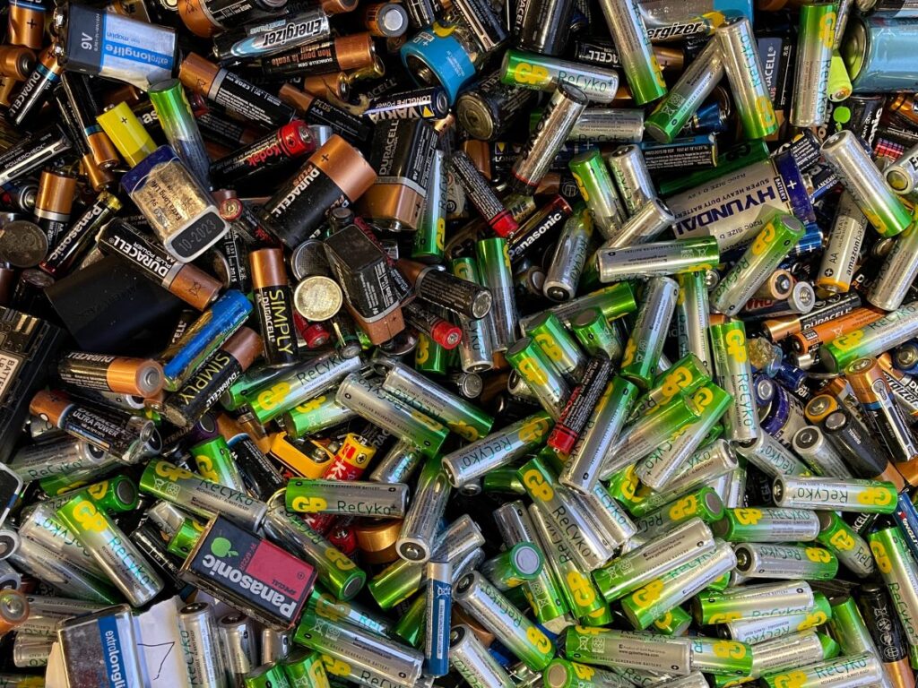 lots of small batteries in a pile