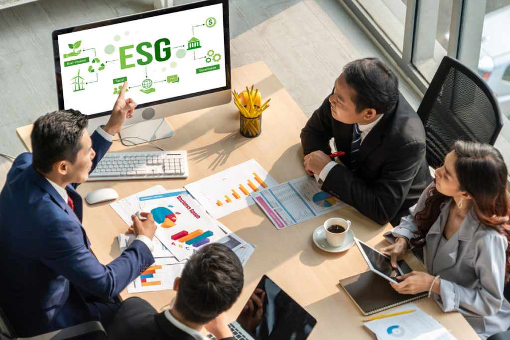 A business having an ESG meeting on Earth Day